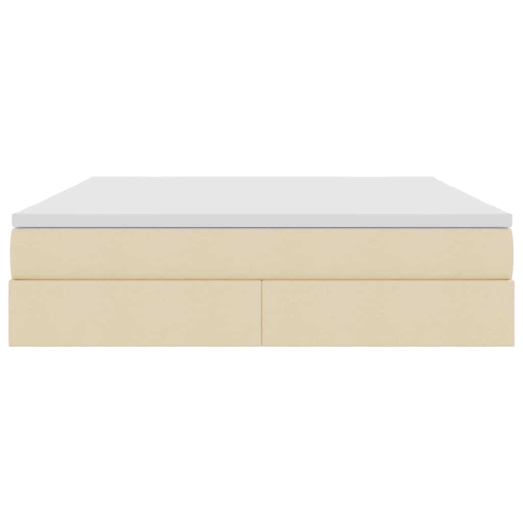 Seng med opbevaring og madras Creme 160 x 200 cm Polyester