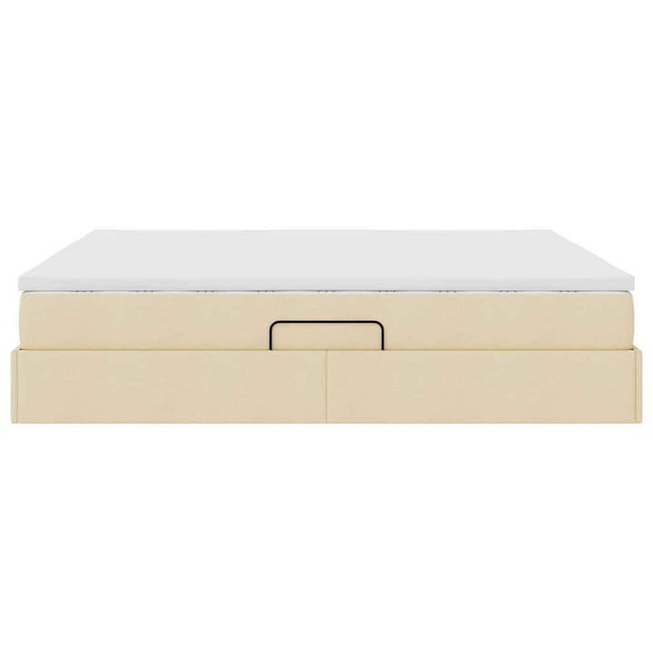 Seng med opbevaring og madras Creme 160 x 200 cm Polyester