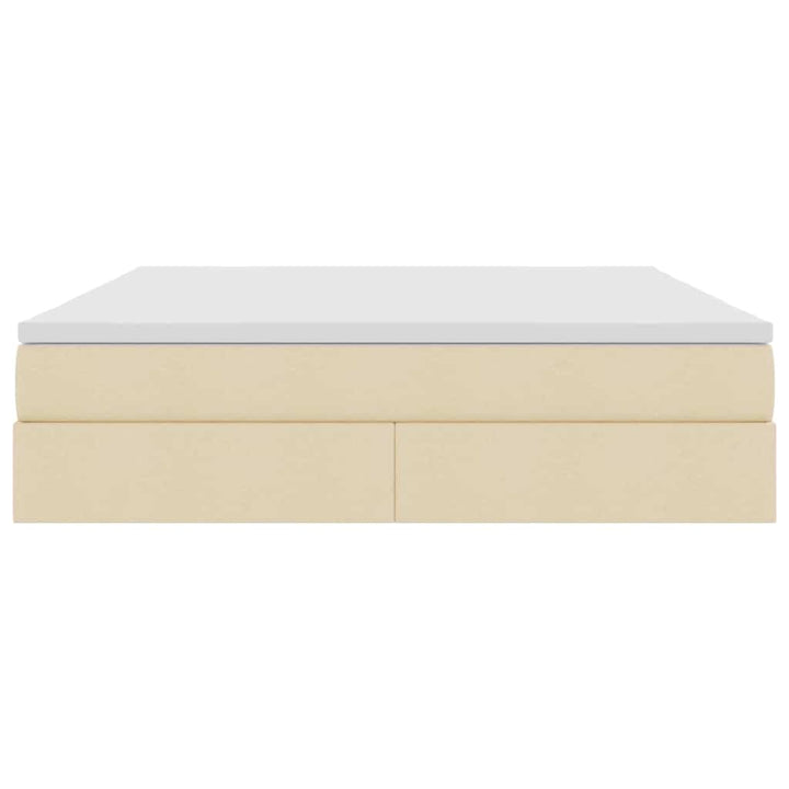 Seng med opbevaring og madras Creme 180 x 200 cm Polyester