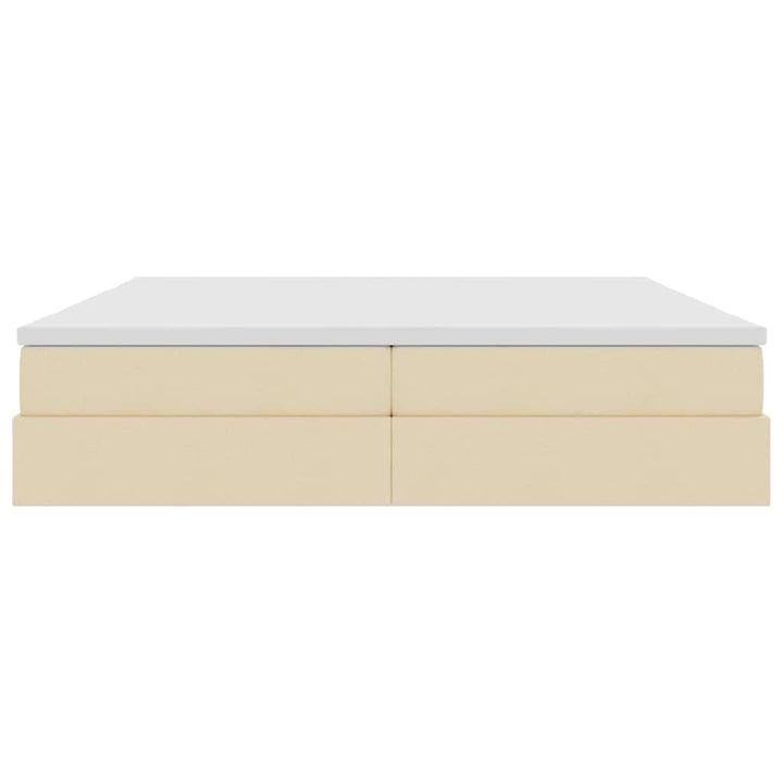 Seng med opbevaring og madras Creme 200 x 200 cm Polyester