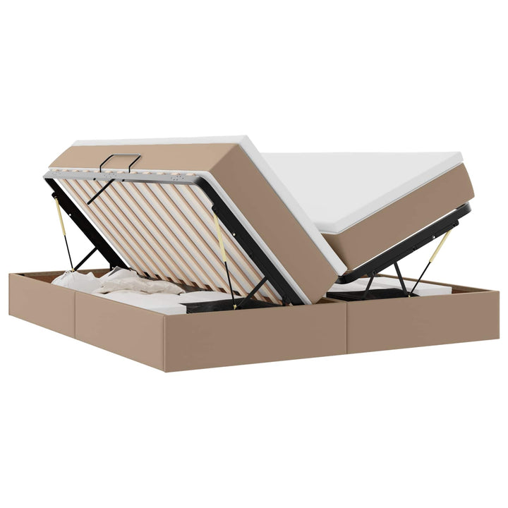 Seng med opbevaring og madras Cappuccino 180 x 200 cm