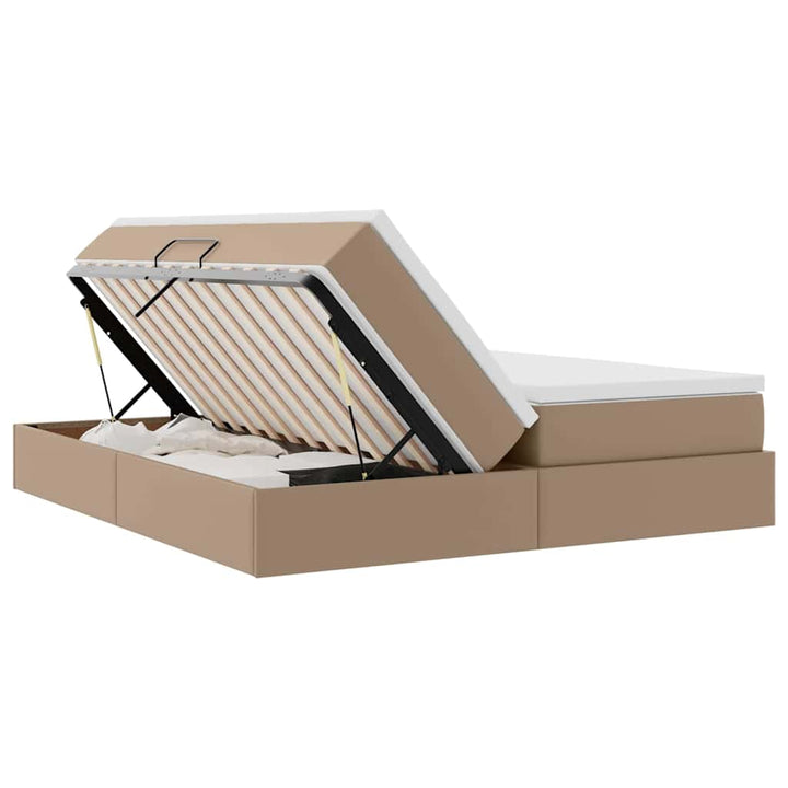 Seng med opbevaring og madras Cappuccino 180 x 200 cm
