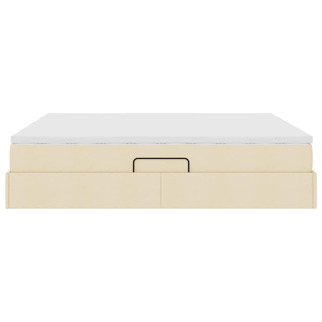 Seng med opbevaring og madras Creme 180 x 200 cm Polyester