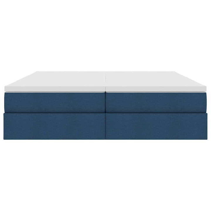 Seng med opbevaring og madras Blå 180 x 200 cm Polyester
