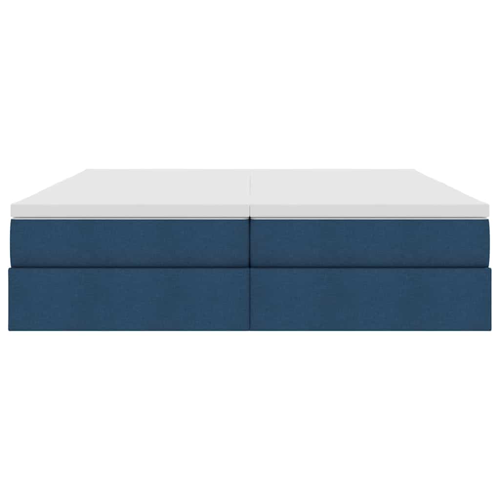 Seng med opbevaring og madras Blå 200 x 200 cm Polyester