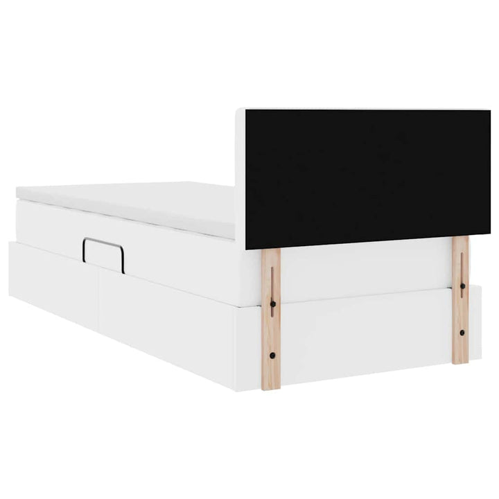 Seng med opbevaring og madras Ren Hvid 100 x 200 cm Faux læder