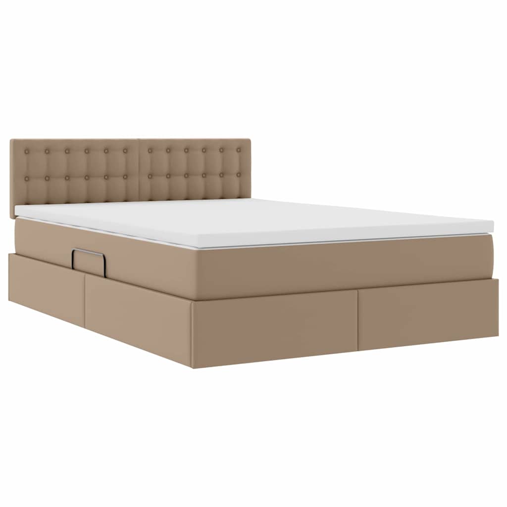 Seng med opbevaring og madras Cappuccino 140 x 200 cm