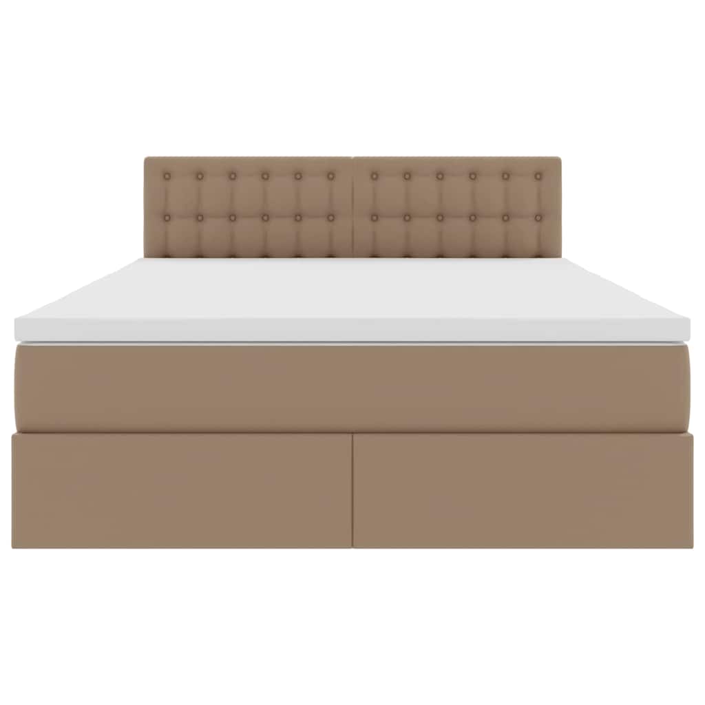 Seng med opbevaring og madras Cappuccino 140 x 200 cm