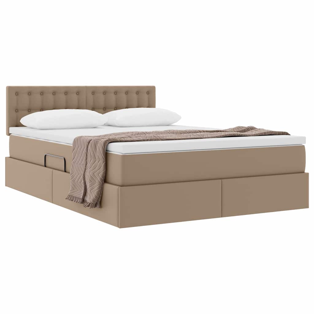 Seng med opbevaring og madras Cappuccino 140 x 200 cm
