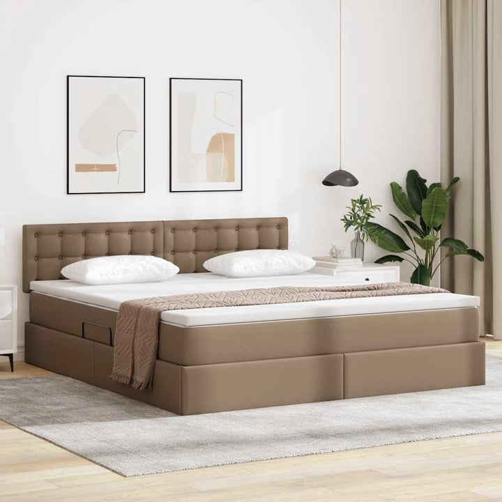 Seng med opbevaring og madras Cappuccino 160 x 200 cm