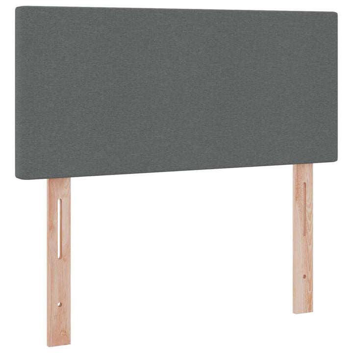 Seng med opbevaring og madras Mørkegrå 90 x 200 cm Fløjl