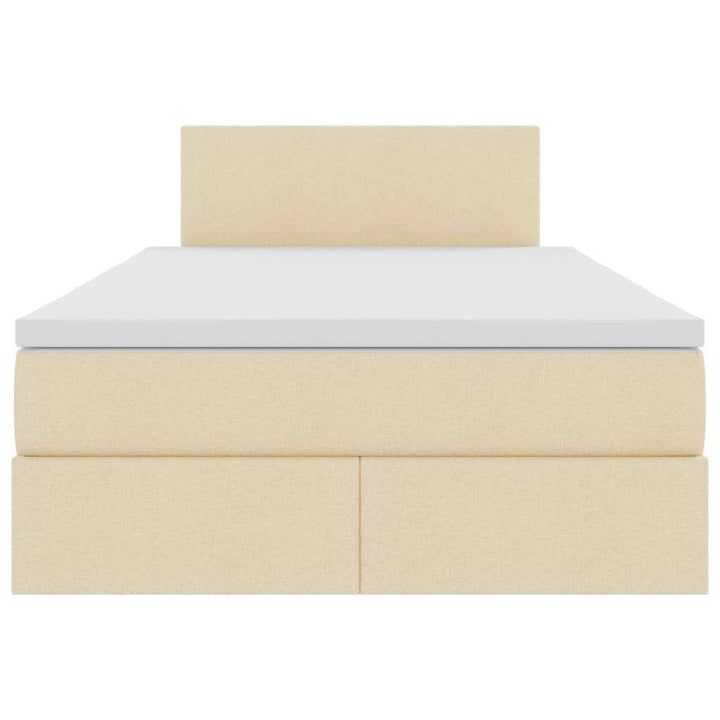 Seng med opbevaring og madras med madras Creme 120 x 190 cm