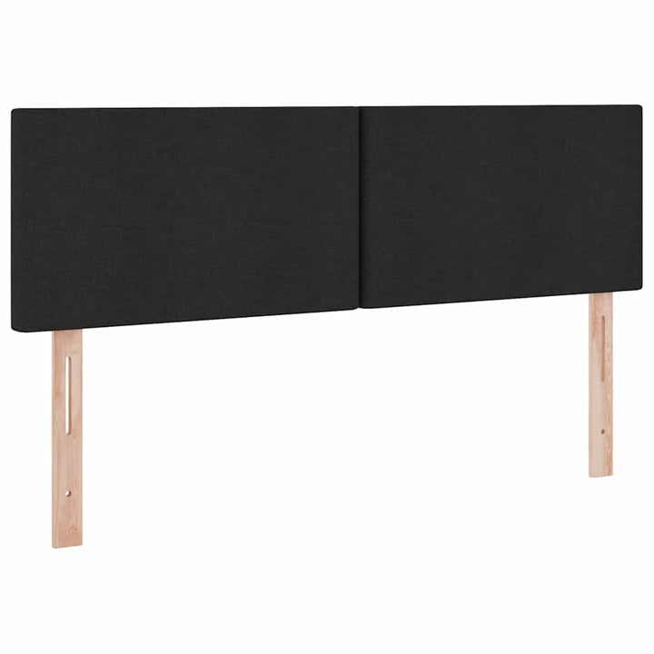 Seng med opbevaring og madras Sort 140 x 200 cm Fløjl