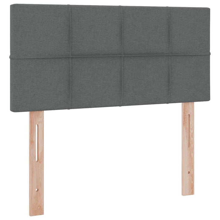 Seng med opbevaring og madras Mørkegrå 90 x 200 cm Fløjl