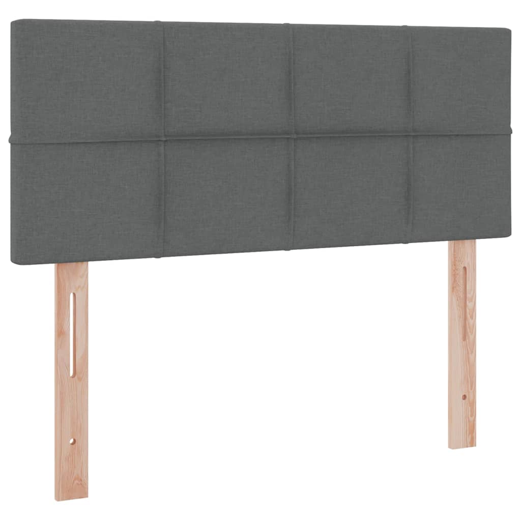 Seng med opbevaring og madras Mørkegrå 120 x 200 cm Fløjl