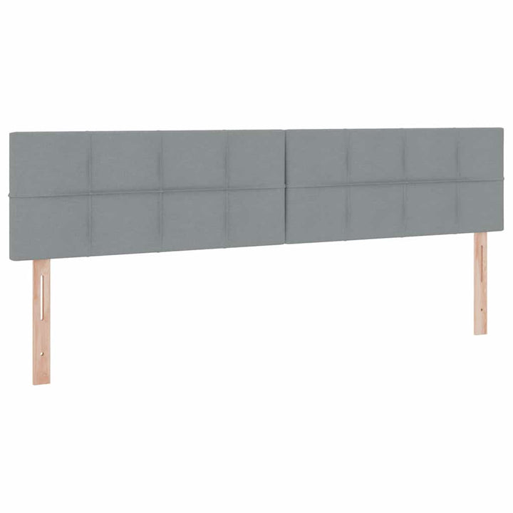 Seng med opbevaring og madras Lysegrå 200 x 200 cm Fløjl