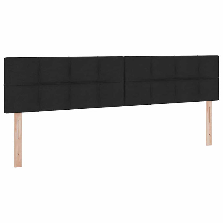Seng med opbevaring og madras Sort 200 x 200 cm Fløjl