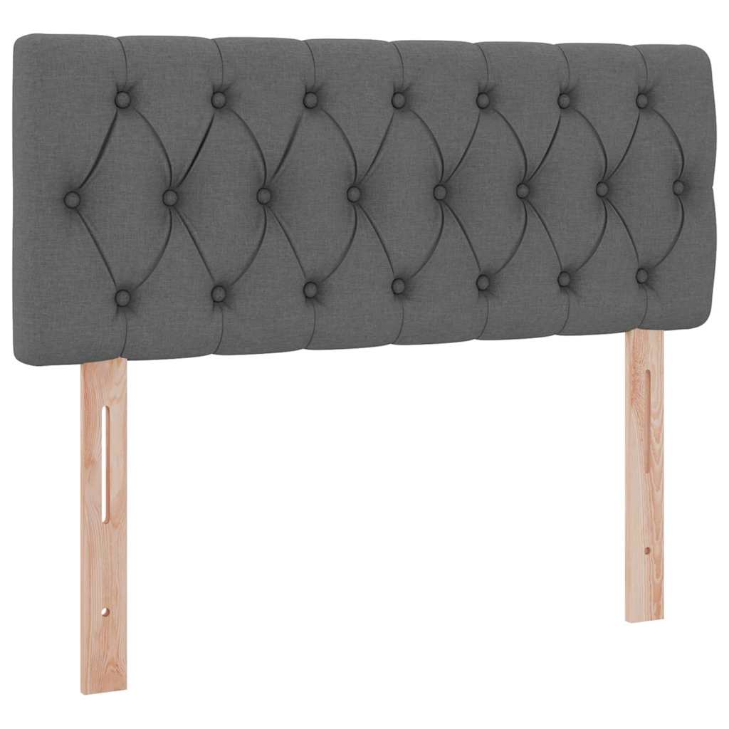 Seng med opbevaring og madras Mørkegrå 120 x 190 cm Fløjl