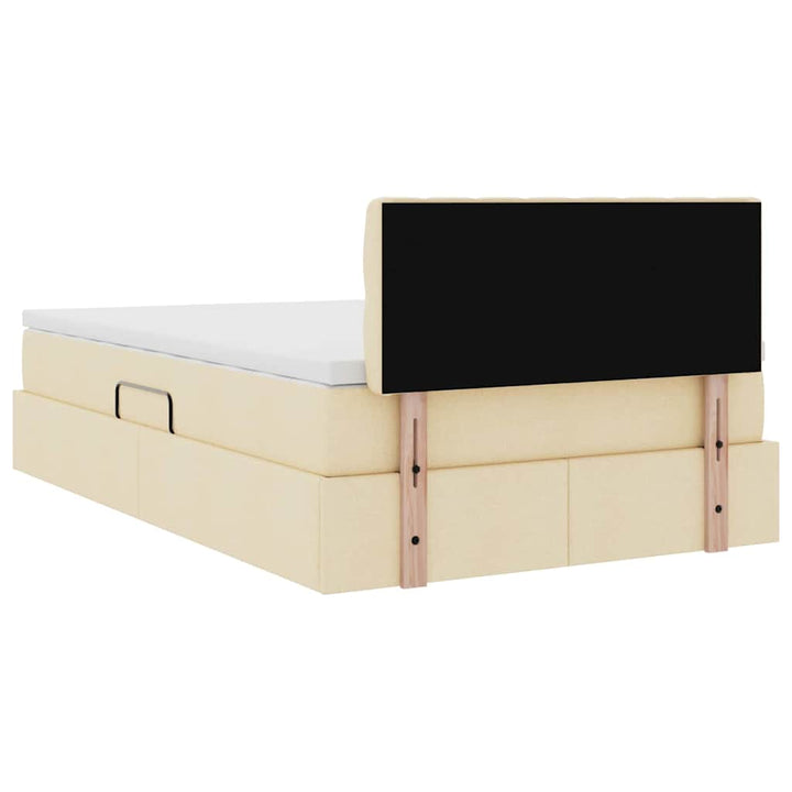 Seng med opbevaring og madras med madras Creme 120 x 190 cm
