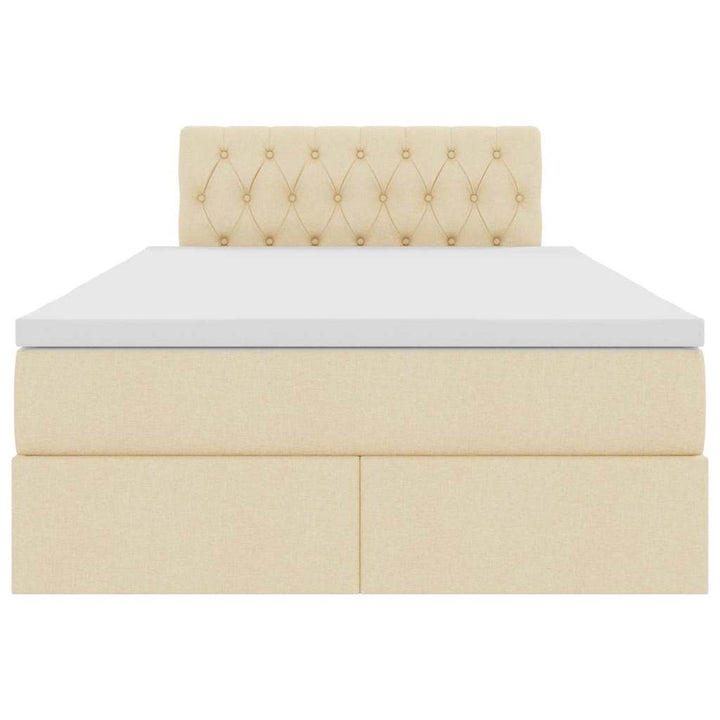 Seng med opbevaring og madras med madras Creme 120 x 190 cm