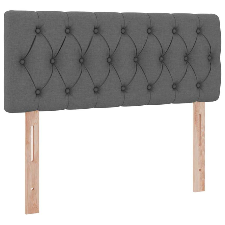 Seng med opbevaring og madras Mørkegrå 120 x 200 cm Fløjl