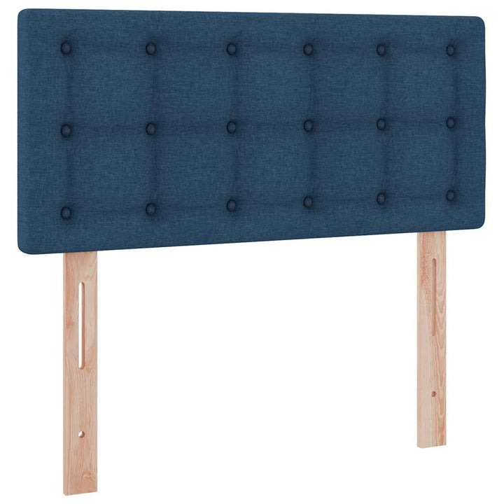 Seng med opbevaring og madras Blå 90 x 200 cm Fløjl