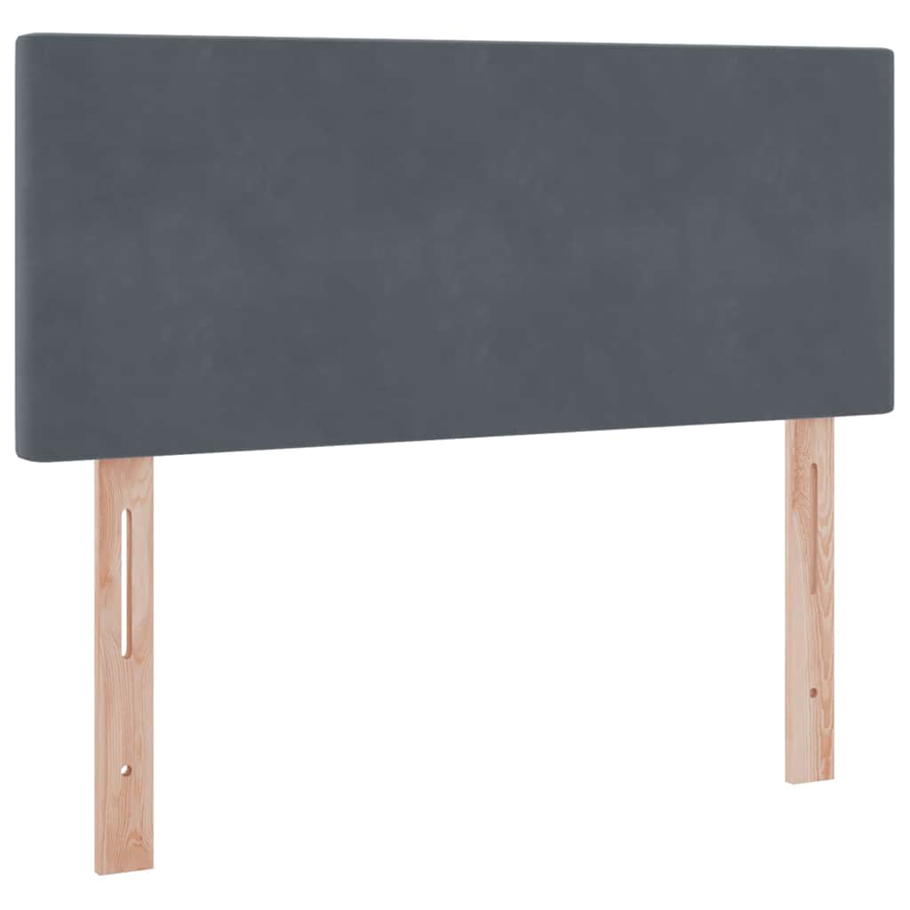 Opbevaringsseng med hovedgærde Mørkegrå 120 x 200 cm Fløjl