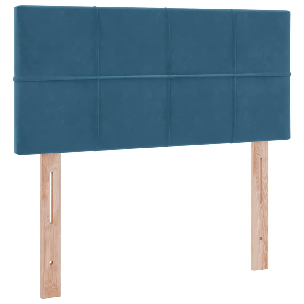 Opbevaringsseng med madras Mørk blå 90 x 190 cm Fløjl