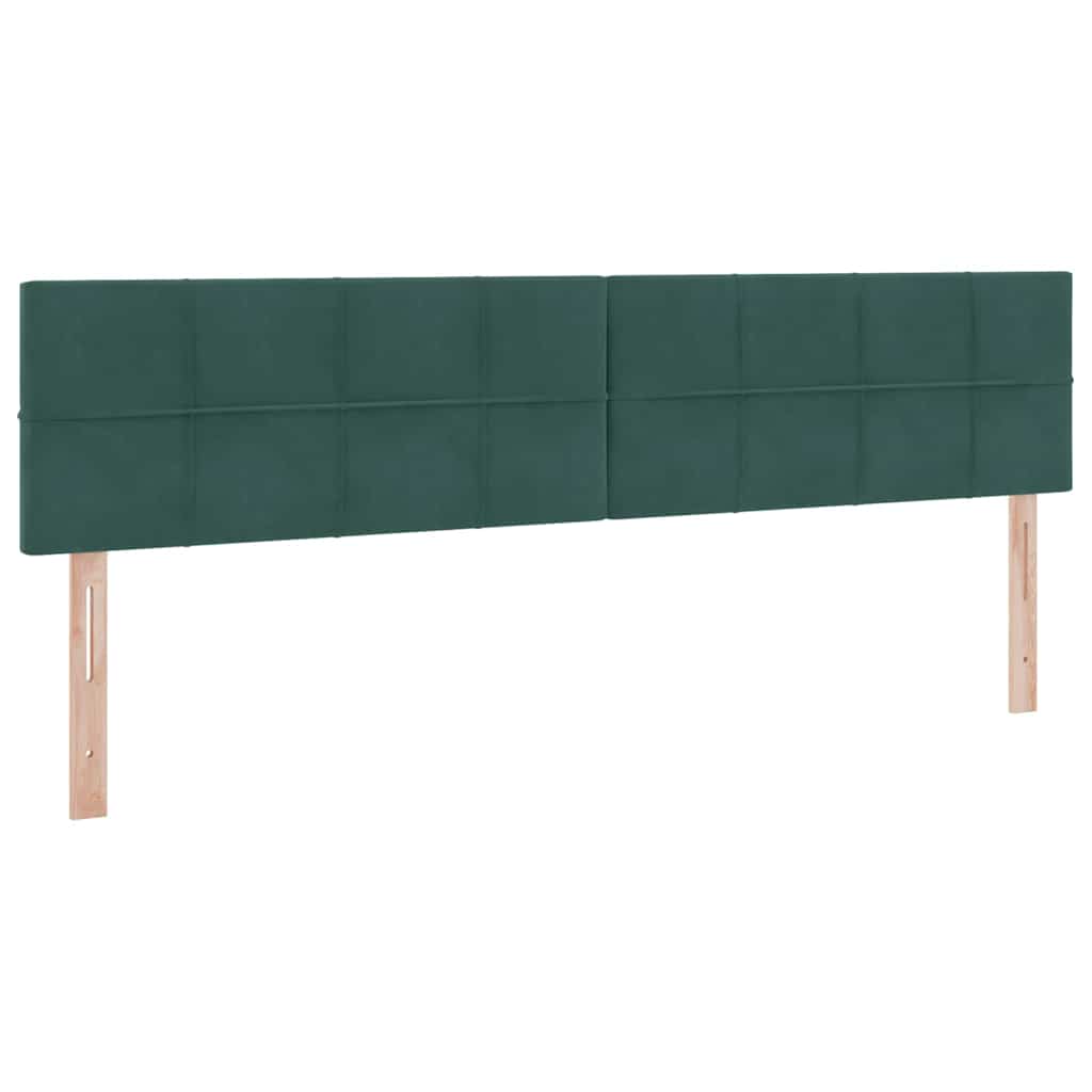 Opbevaringsseng med hovedgærde Mørkegrøn 200 x 200 cm Fløjl