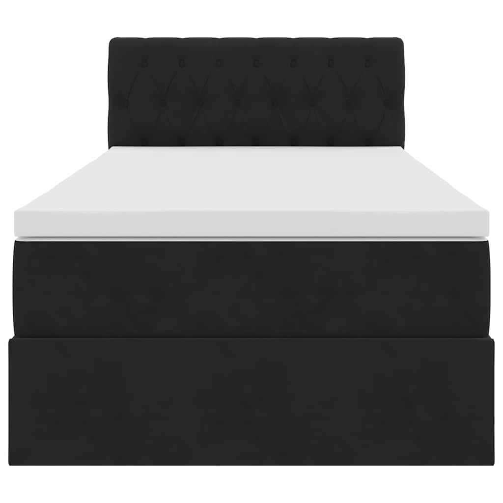 Opbevaringsseng med hovedgærde Sort 90 x 190 cm Fløjl
