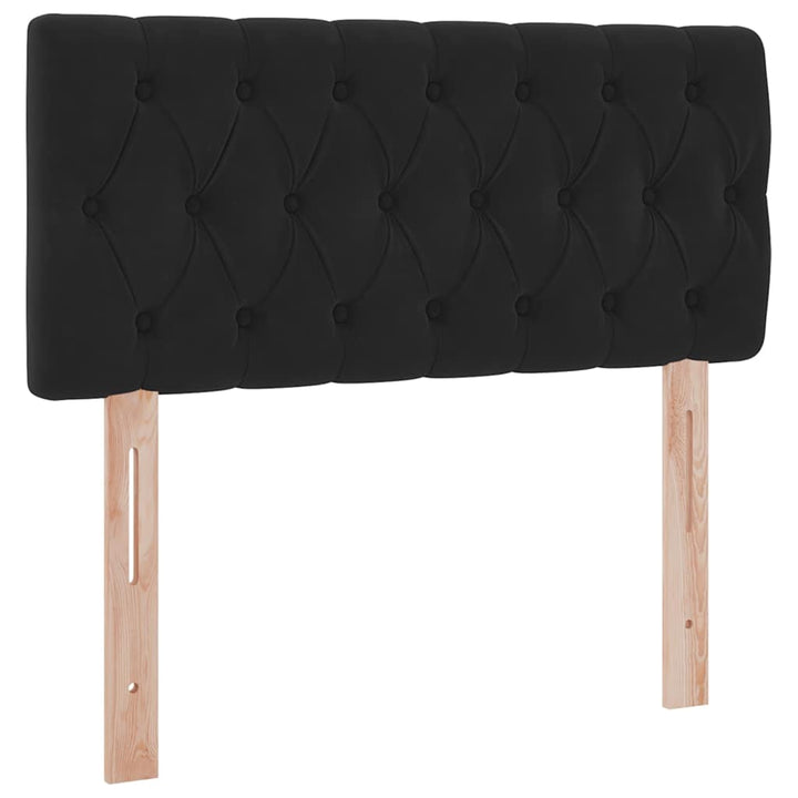 Opbevaringsseng med hovedgærde Sort 90 x 190 cm Fløjl