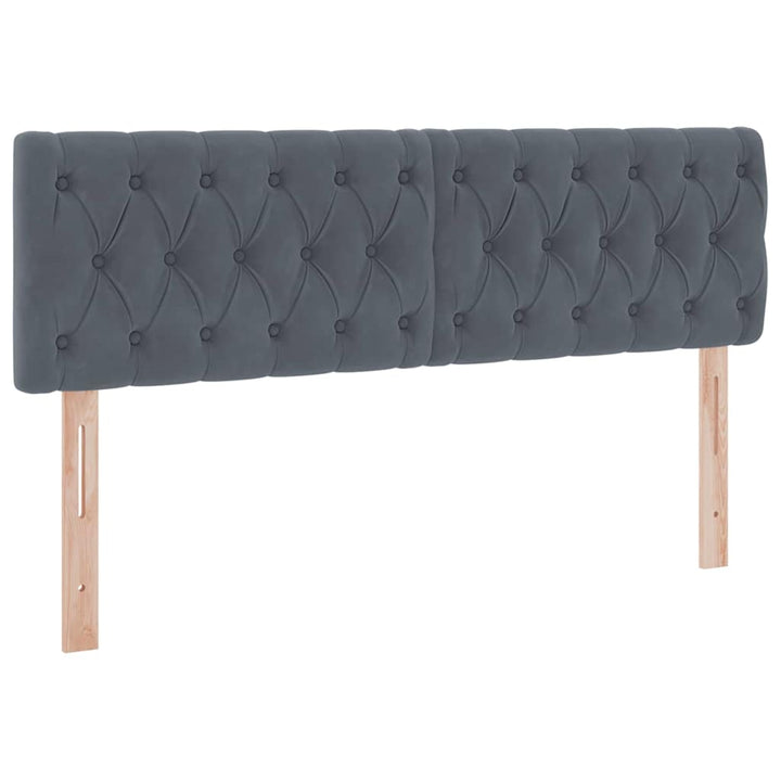 Opbevaringsseng med hovedgærde Mørkegrå 140 x 200 cm Fløjl