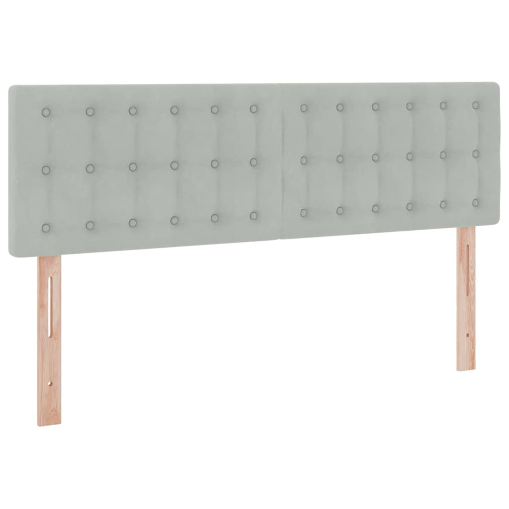 Opbevaringsseng med hovedgærde Lysegrå 140 x 190 cm Fløjl