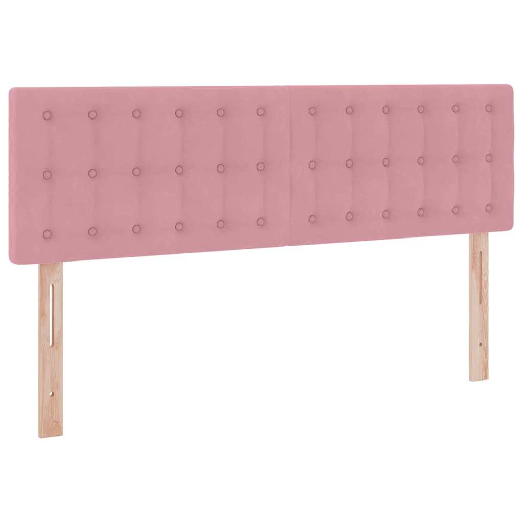 Opbevaringsseng med hovedgærde Lyserød 140 x 190 cm Fløjl