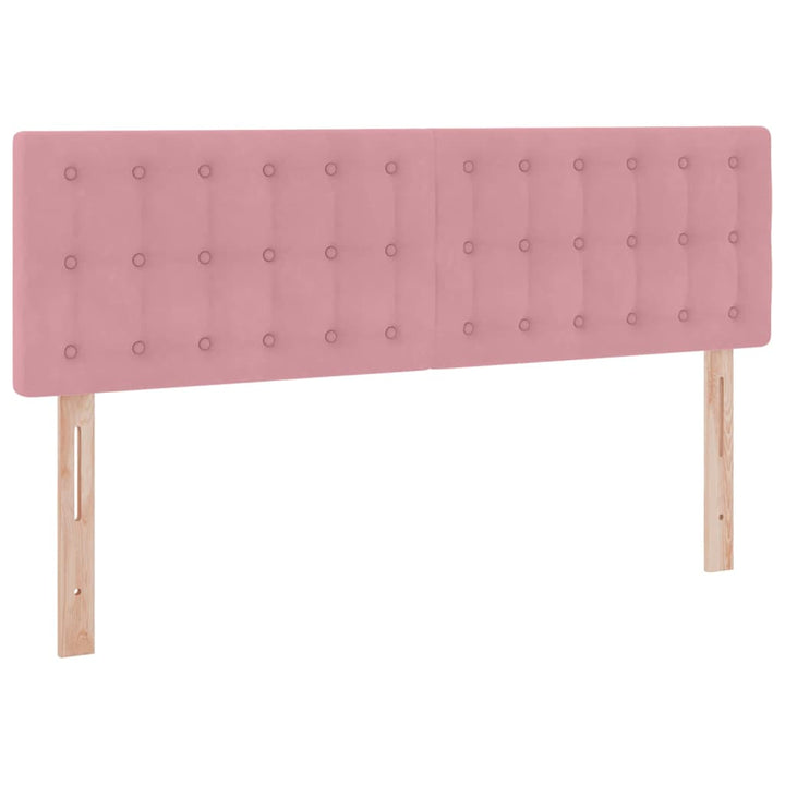 Opbevaringsseng med hovedgærde Lyserød 140 x 190 cm Fløjl