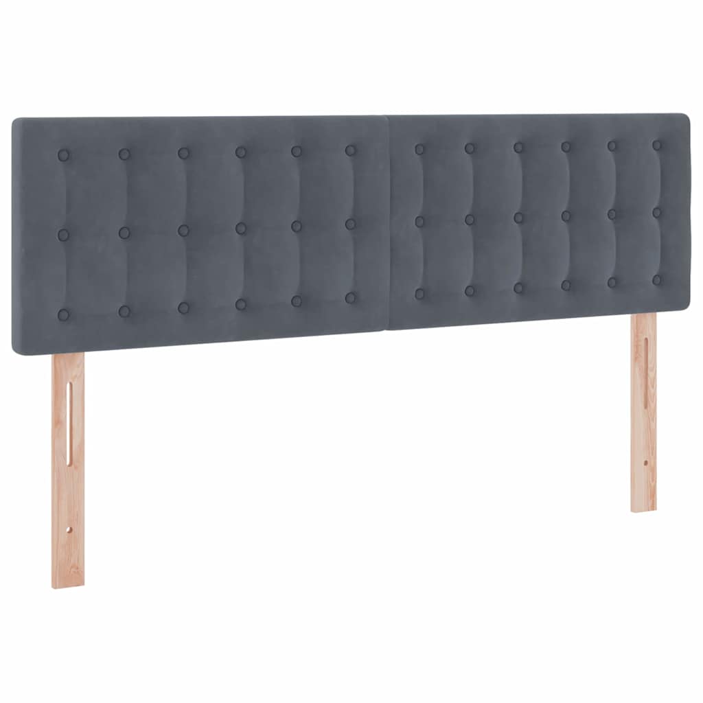Opbevaringsseng med hovedgærde Mørkegrå 140 x 200 cm Fløjl