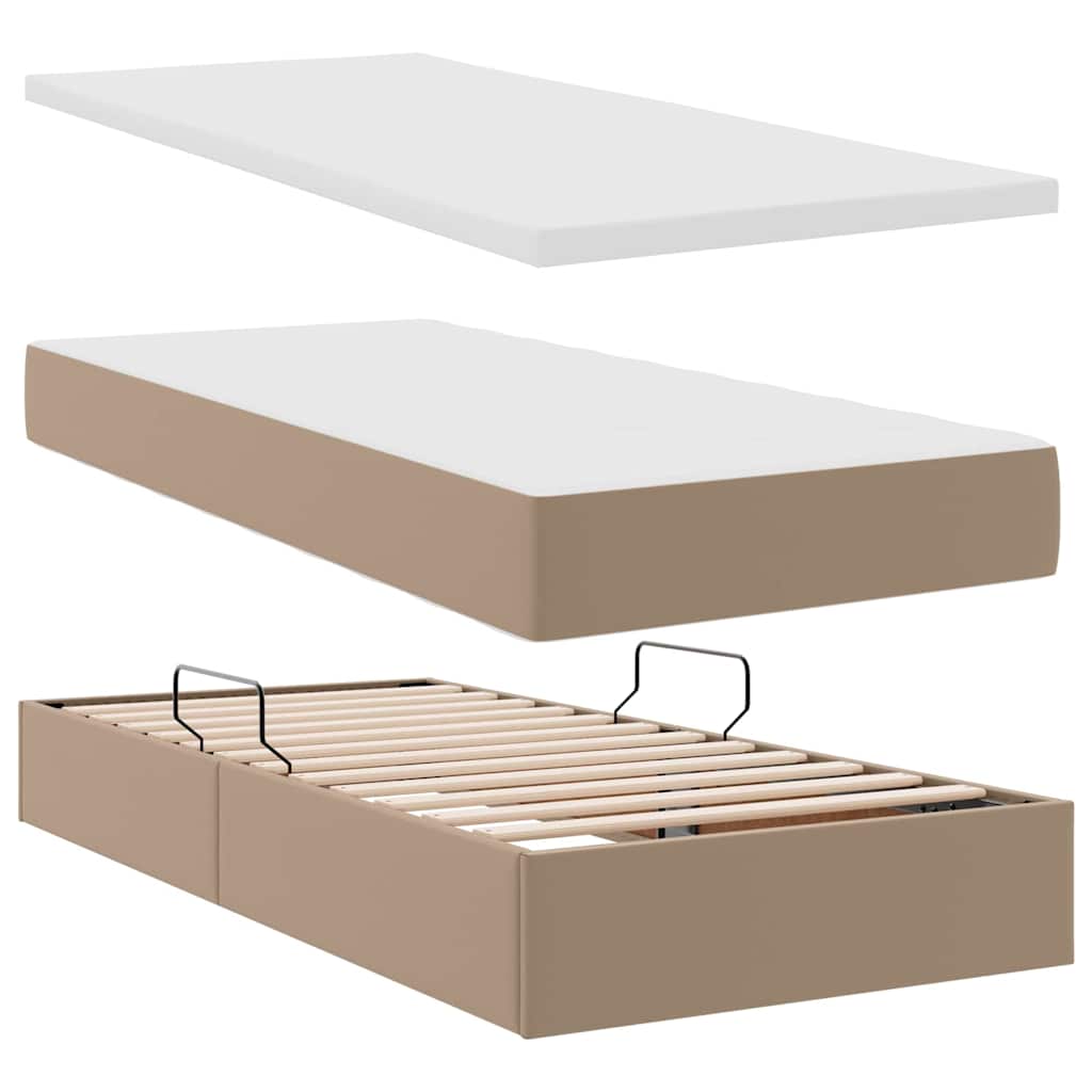 Opbevaringsseng Cappuccino 200 x 200 cm Faux læder