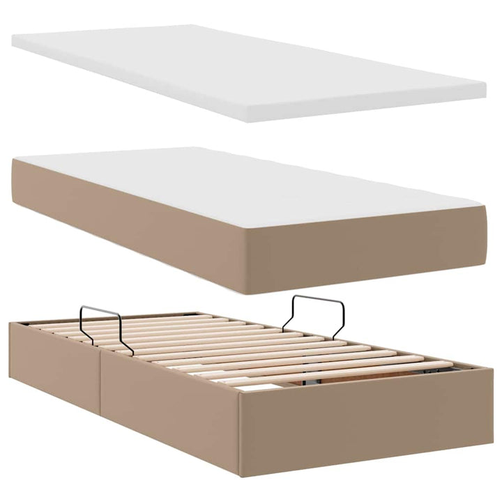 Opbevaringsseng Cappuccino 200 x 200 cm Faux læder