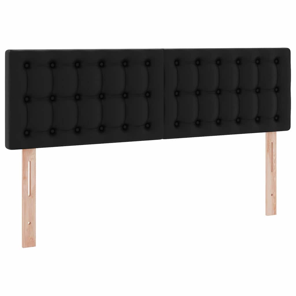 Seng med opbevaring og LED med LED Sort 140 x 200 cm Faux læder