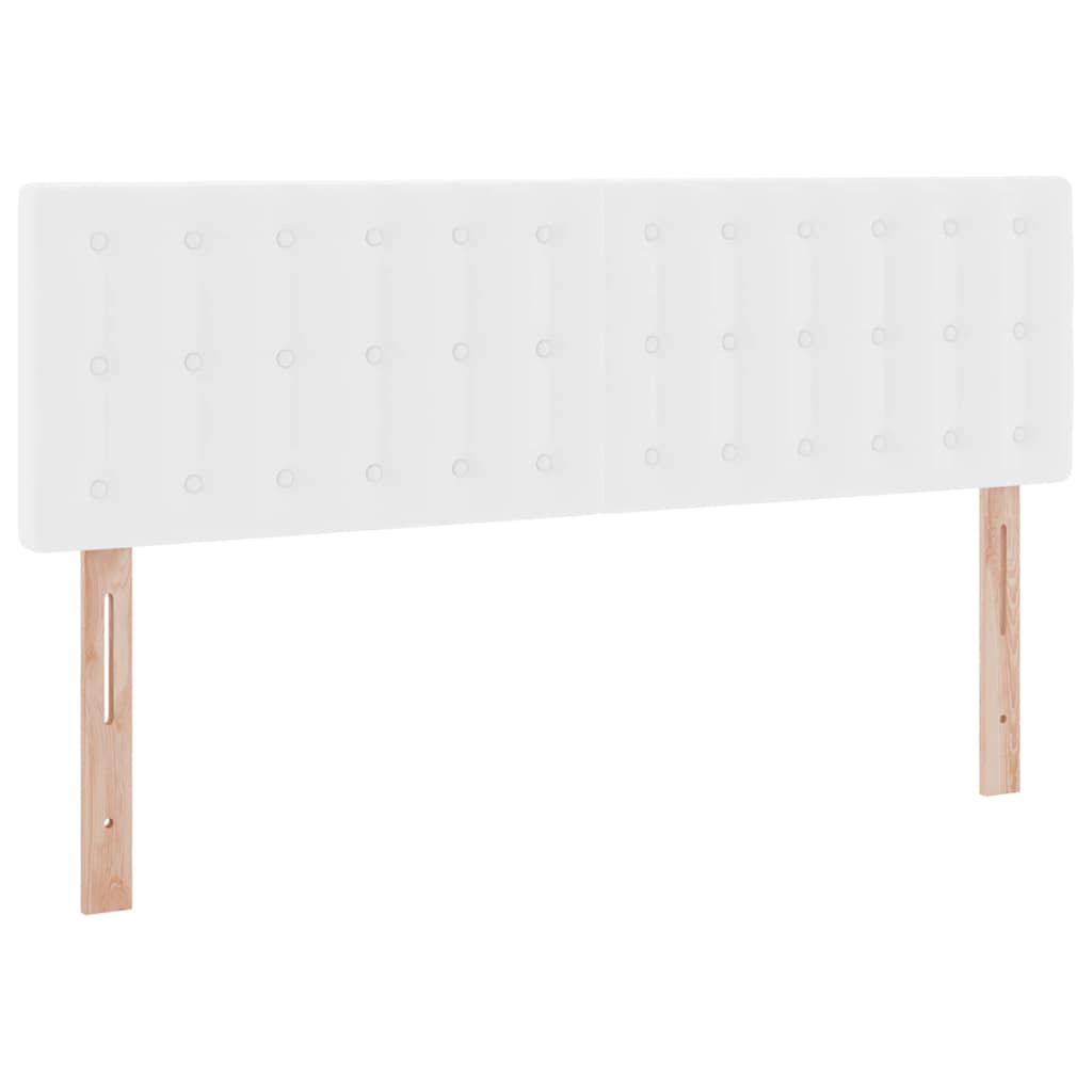 Seng med opbevaring og LED Ren Hvid 140 x 200 cm Faux læder