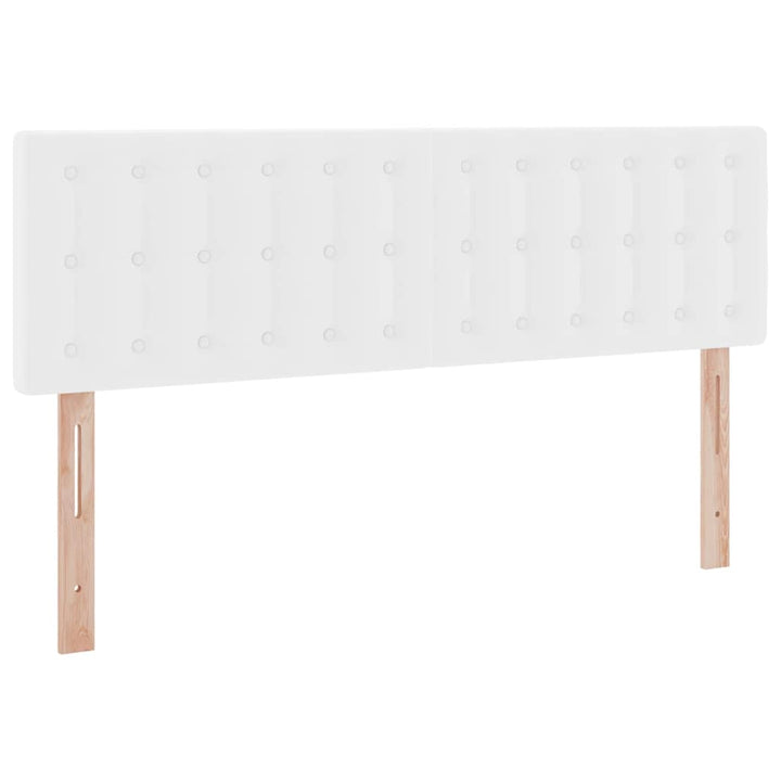Seng med opbevaring og LED Ren Hvid 140 x 200 cm Faux læder