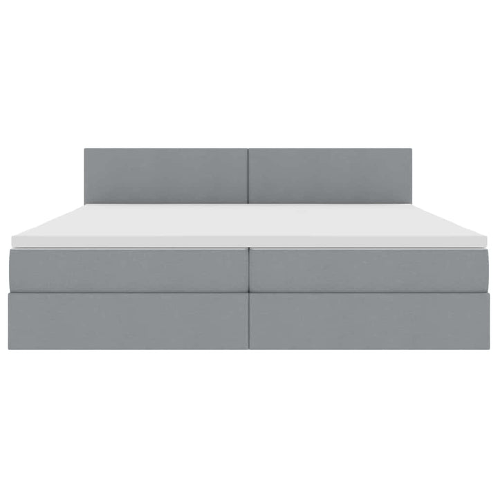 LED opbevarings seng med madras Lysegrå 200 x 200 cm Stof