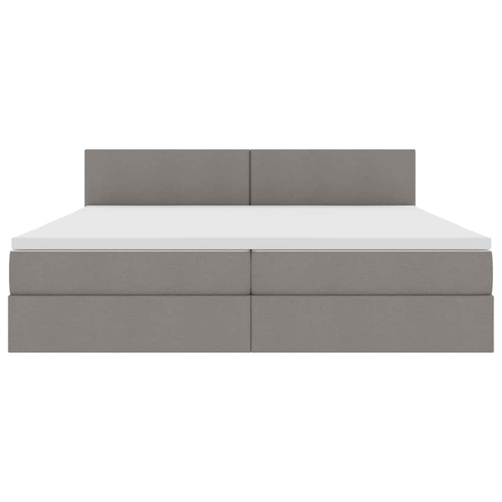 LED opbevarings seng med madras Gråbrun 200 x 200 cm Stof