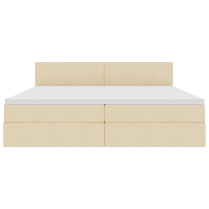LED opbevarings seng med madras Creme 200 x 200 cm Stof