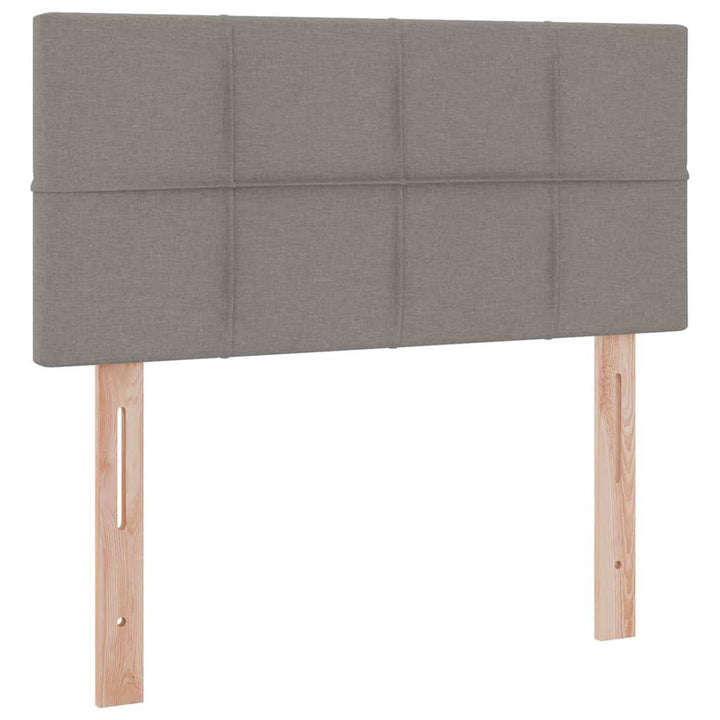 LED opbevarings seng med madras Gråbrun 90 x 190 cm Stof