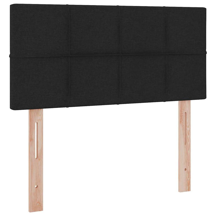 LED opbevarings seng med madras Sort 90 x 200 cm Stof