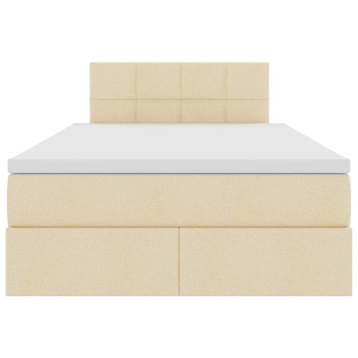LED opbevarings seng med madras Cremefarvet 120 x 190 cm Stof