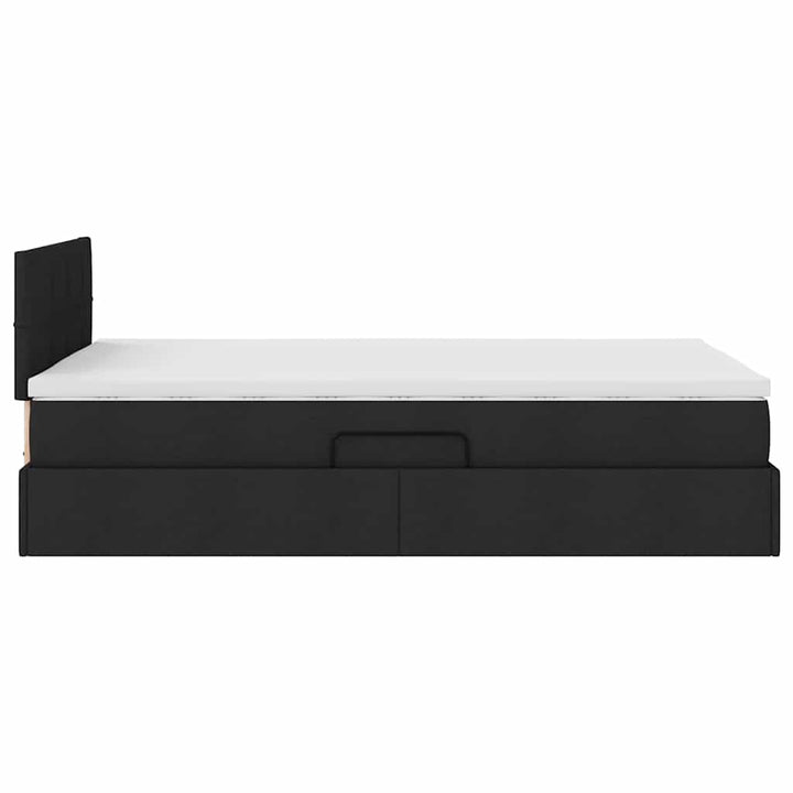 LED opbevarings seng med madras Sort 120 x 200 cm Stof