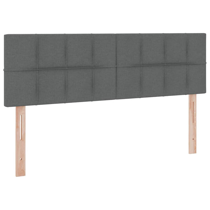 LED opbevarings seng med madras Mørkegrå 140 x 190 cm Stof