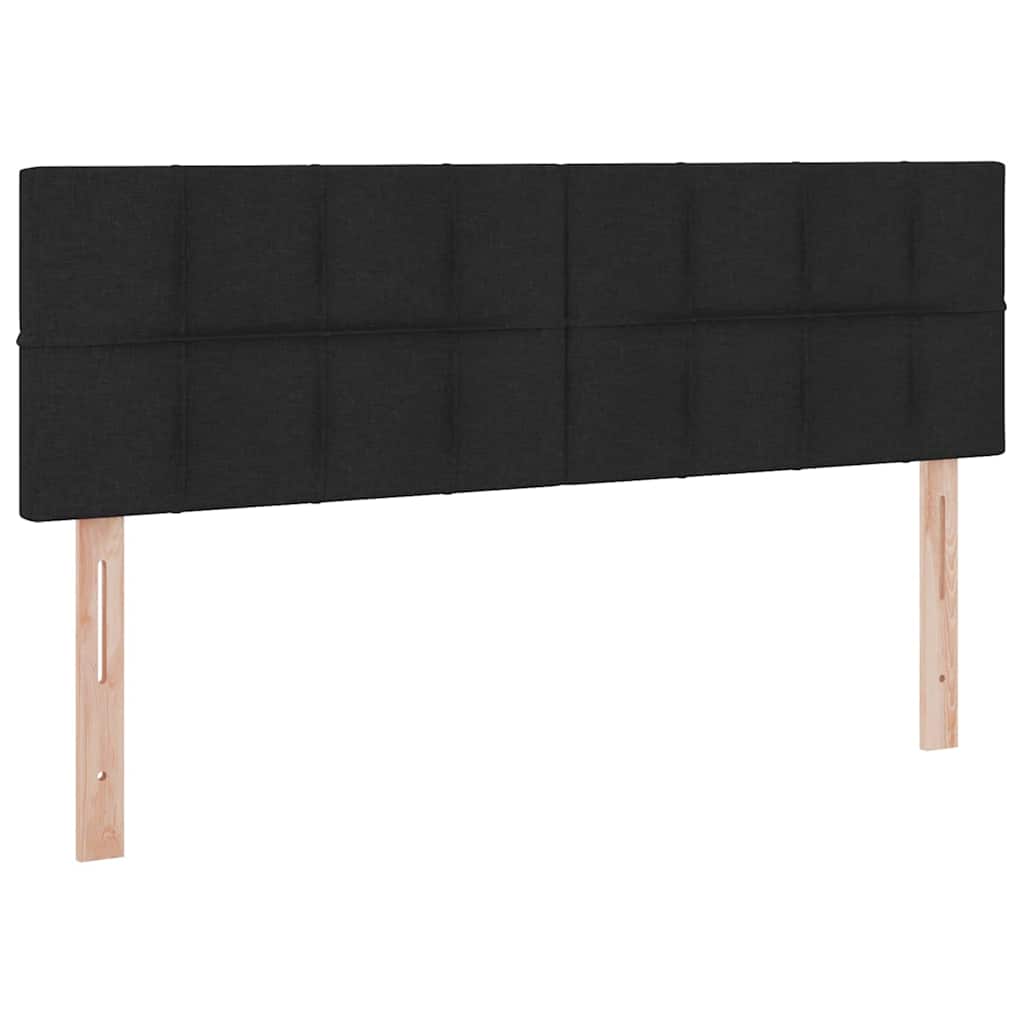 LED opbevarings seng med madras Sort 140 x 190 cm Stof